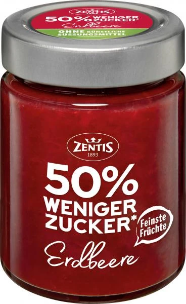 Zentis 50% Weniger Zucker Erdbeere 3 Zentis 50% Weniger Zucker Erdbeere