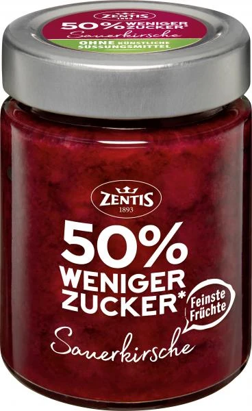Zentis 50% Weniger Zucker Sauerkirsche 3 Zentis 50% Weniger Zucker Sauerkirsche