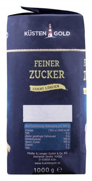Küstengold Feiner Zucker 4 Küstengold Feiner Zucker – Bild 2