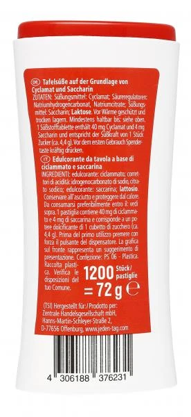 Jeden Tag Süßstofftabletten Spender 4 Jeden Tag Süßstofftabletten Spender – Bild 2