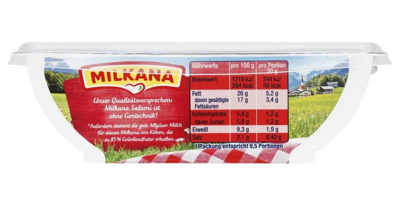 Milkana Schmelzkäse Salami 5 Milkana Schmelzkäse Salami – Bild 3