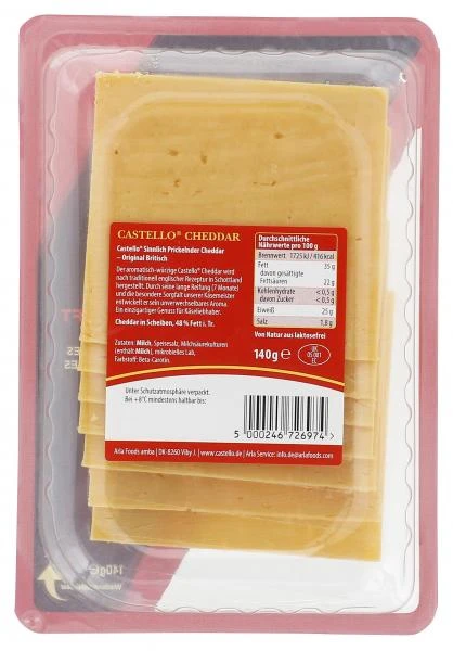 Castello Sinnlich Prickelnder Cheddar Scheibenkäse 4 Castello Sinnlich Prickelnder Cheddar Scheibenkäse – Bild 2