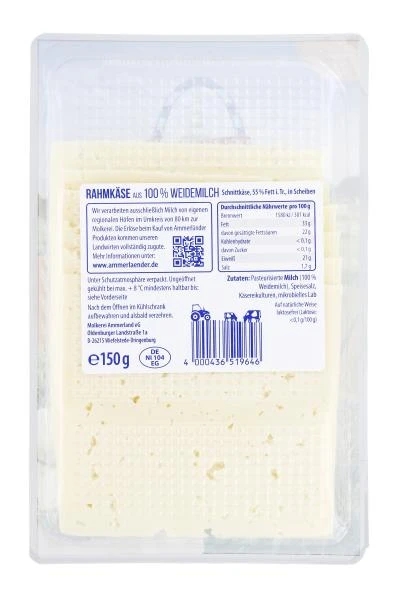 Ammerländer Unser Weide-Rahmkäse Cremig-aromatisch 4 Ammerländer Unser Weide-Rahmkäse Cremig-aromatisch – Bild 2