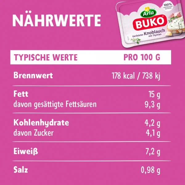 Arla Buko Gerösteter Knoblauch Mit Thymian 5 Arla Buko Gerösteter Knoblauch Mit Thymian – Bild 3