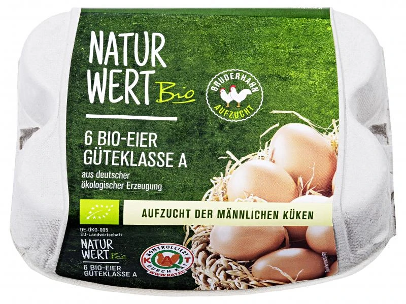 NaturWert Bio Eier Bruderhahn Aufzucht Güteklasse A Größe M/L 3 NaturWert Bio Eier Bruderhahn Aufzucht Güteklasse A Größe M/L