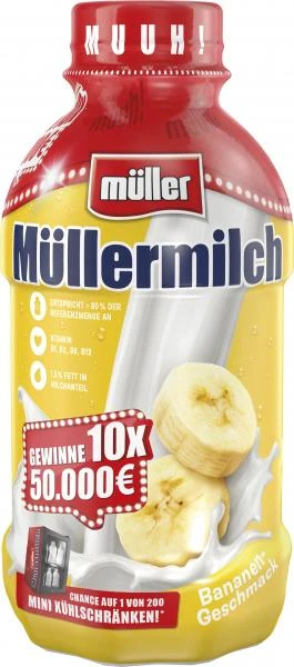 Mueller Müller Müllermilch Bananen-Geschmack 3 Mueller Müller Müllermilch Bananen-Geschmack