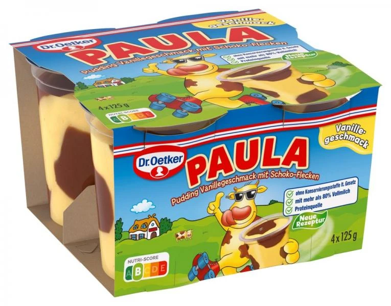Dr. Oetker Paula Pudding Vanillegeschmack Mit Schoko-Flecken 3 Dr. Oetker Paula Pudding Vanillegeschmack Mit Schoko-Flecken