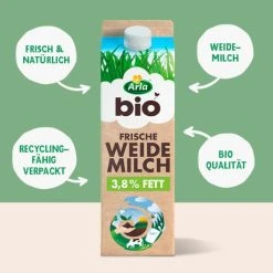 Arla Bio Frische Weidemilch 3,8% Fett 9 Arla Bio Frische Weidemilch 3,8% Fett -Bonne Maman shop 4503061541 4016241015228 03