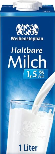 Weihenstephan Haltbare Milch 1,5% 3 Weihenstephan Haltbare Milch 1,5%
