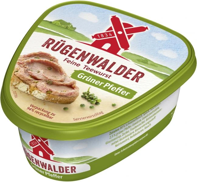 Rügenwalder Mühle Teewurst Mit Grünem Pfeffer 3 Rügenwalder Mühle Teewurst Mit Grünem Pfeffer