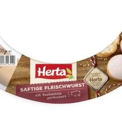 Herta Saftige Fleischwurst Mit Buchenholz Geräuchert
