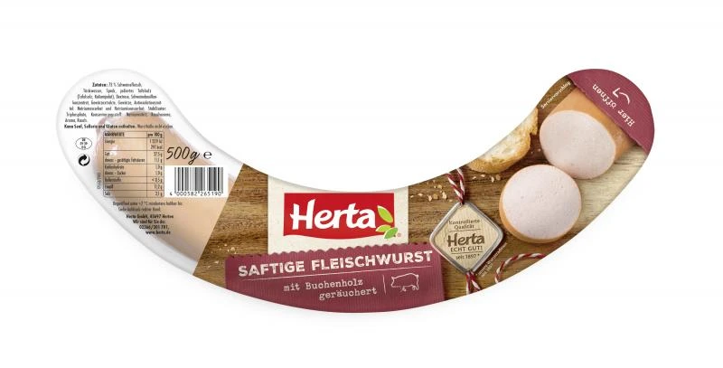 Herta Saftige Fleischwurst Mit Buchenholz Geräuchert 3 Herta Saftige Fleischwurst Mit Buchenholz Geräuchert