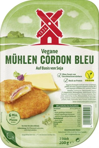 Rügenwalder Mühle Vegane Mühlen Cordon Bleu 3 Rügenwalder Mühle Vegane Mühlen Cordon Bleu